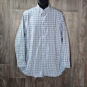 Ralph‎ Lauren Classic Fit Plaid Dress Shirt XL 18 34/35 Purple Green Check
